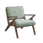 Modern Solid Wood Frame Lounge Chair, High-density Foam, Tufted Backrest. Fixed Price $512.09.