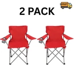 Ozark Trail Camp Red Quad Folding 2 Pack Adult Outdoor Chairs. Fixed Price $15.95.
