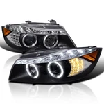 Black Fits 2006-2008 Bmw E90 325I 328I Sedan Led Halo Projector Headlights Lamps. Fixed Price $251.99.