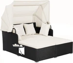 Patiojoy Rattan Daybed With Canopy & Cushions For Garden, Backyard, Porch. Fixed Price $420.99.