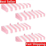 4 Pack Pink Circus Awning Decoration 3D And White Stripe Cardboard Awnin.... Fixed Price $27.55.