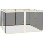 12X12FT Replacement Mesh Curtain With Zipper For Gazebo Tent Cream. Fixed Price $84.00.