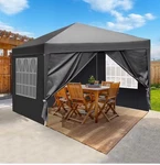 Karl Home 10 Ft. X Dark Grey Straight Leg Party Tent With 4-SIDES. Fixed Price $135.00.