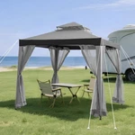 Sunjoy 8 X Ft. Soft Top Gazebo, Outdoor Patio Backyard Modern 2-TIER Steel .... Fixed Price $179.99.