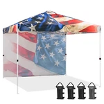 Eagle Peak Commercial Easy Setup Pop Canopy With 1 Sidewall And 4 Weight Bags. Fixed Price $179.99.