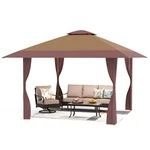 Sophia & William Brown 13' X Pop-up Gazebo Canopy Tent Shade. Fixed Price $350.00.
