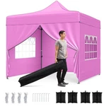 10X10 Ft Pop Up Canopy, Outdoor Tent With 4 Removable Sidewalls, Steel Frame. Fixed Price $253.32.