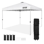 10X10 Ft Pop-up Canopy Tent, Waterproof Silver Coated Tarp, Roller Bag, White. Fixed Price $144.99.