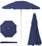 5.5 Ft Portable Beach Umbrella, Lightweight Uv Protection Sunshade With Tilt Pol. Fixed Price $65.99.
