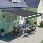 10'X8' Patio Awning Retractable Fully Assembled Manual Sunshade Shelter Alumi.... Fixed Price $609.97.