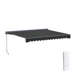 Aleko Semi-cassette Motorized Led Retractable 12X10 Ft Patio Awning Canopy Black. Fixed Price $473.21.