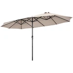 15FT Patio Double-sided Umbrella Crank Outdoor Garden Market Sun Shade Beige. Fixed Price $79.99.