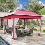 Joyside 11 Ft. X Pink Steel Frame Pop-up Gazebo With Mosquito Netting. Fixed Price $221.58.