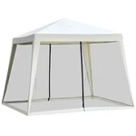 10'X10' Outdoor Canopy Party Tent, Mesh Sidewalls, Beige, Patio Gazebo Sun Shade. Fixed Price $99.99.