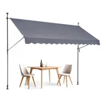 New 138 X 47" Patio Awning Retractable, Sunshade Shelter With Manual Cr. Fixed Price $109.40.