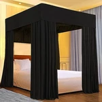 Joylife Canopy Bed Curtains For Girls, Queen Pure Black. Fixed Price $67.88.