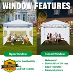 Acepic 3PCS 10X10 Instant Canopy Sun Wall White Mesh Zipper Uv. Fixed Price $81.82.