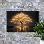 Glowing Golden Tree Art Print Night Sparkling Canopy Reflection. Fixed Price $11.97.
