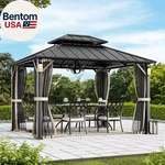 Modern Shade The Horizon Hardtop Gazebo 10' X 12' With 4 Led Lights, Permanent. Fixed Price $1260.55.