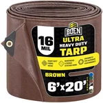 Ultra Heavy-duty Brown Tarps Ft. X 20 Waterproof And Uv Resistant, 16 Mil. Fixed Price $46.22.