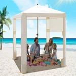 Vibemo Beach Cabana 6.2X6 Canopy Set And Take Down Upf 50 Uv Protection. Fixed Price $182.62.