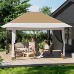 12X12FT Pop Up Gazebo, Waterproof Canopy Tent W/ Mosquito Netting & 4 Mesh Walls. Fixed Price $168.99.