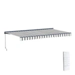 Aleko Semi-cassette Motorized Led Retractable 16X10 Ft Patio Awning Grey/white. Fixed Price $674.25.