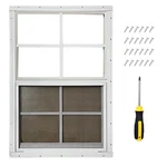 Hryan 18"X27" Shed Window For Chicken Coop, Playhouse And Mobihome, White. Fixed Price $93.81.