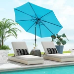 Costway 10FT Durable Umbrella Sunshade Market Steel Tilt W/ Crank Outdoor Blue. Fixed Price $55.99.
