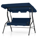 Tangkula 3 Person Porch Swing - Navy Canopy Powder Coated Steel. Fixed Price $209.99.