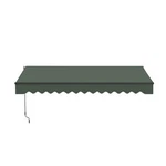 Aleko Retractable Home Patio 12 X 10 Feet Awning Green Canopy Black Frame. Fixed Price $261.75.