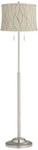 Abba 65"H Brushed Steel Kinmen Cream Shade Twin Pull Chain Floor Lamp. Fixed Price $146.95.