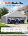 Vevor 20X20 Ft Carport Canopy Replacement Cover, W/ Sidewalls Grey. Fixed Price $201.99.
