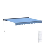 Aleko Semi-cassette Motorized Led Retractable 13X10 Ft Patio Awning Sky Blue. Fixed Price $486.75.