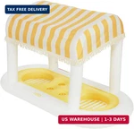 Giant Floating Yellow Cabana Stripe Drink Station, Removable Fabric Shade With. Fixed Price $116.44.