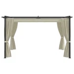 Gazebo Canopy Tent Patio Pavilion Sunshade With Sidewall Curtains Cream Vidaxl. Fixed Price $446.99.