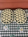 Vintage 1 Cast Iron Trivet, 9" X 6.5" Oval, Cream Colored, Set Of 2. Fixed Price $17.95.