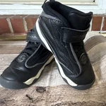 Jordan Pro Strong Black White Leather High Top Kids Hook & Loop Lace Up Sneakers. Fixed Price $20.00.