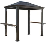Sojag Bbq Mykonos Hardtop Grill Gazebo, 5 Ft. X 8 Light Gray. Fixed Price $999.99.