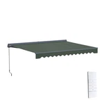 Aleko Semi-cassette Motorized Led Retractable 13X10 Ft Patio Awning Forest Green. Fixed Price $512.71.