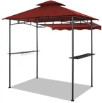 Charmeleon Double Tiered Grill Gazebo 5X8 With Awing Burgundy. Fixed Price $202.99.