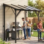 Outsunny 8' X 5' Grill Gazebo Lean-to Pergola With Polycarbonate Roof. Fixed Price $239.99.