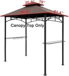 Tatayosi Gazebo Double Tiered Bbq Canopy 8' X 5' Polyester Brown 2887R. Fixed Price $28.99.