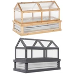 Outsunny Raised Garden Bed With Greenhouse Wooden Cold Frame. Fixed Price $147.99.