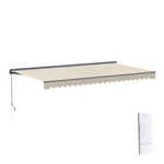 Aleko Semi-cassette Motorized Led Retractable 16X10 Ft Patio Awning Canopy Ivory. Fixed Price $674.25.