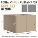 Aoodor 12'X16' Gazebo Universal Replacement Privacy Curtain Side Walls 4 Panels. Fixed Price $114.99.