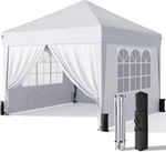 10X10 Pop Up Canopy With Sidewalls, Outdoor Instant Tent White. Fixed Price $199.00.