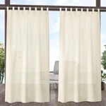 Miami Ivory Solid Sheer Hook-and-loop Tab Indoor/outdoor Curtain, 54 In. W X 96. Fixed Price $26.33.