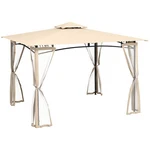 Outsunny 10' X 12' Patio Gazebo With Netting For Lawn, Yard, Deck, Beige. Fixed Price $109.99.