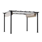 Sunjoy Jalen 12 X 9FT Patio Steel Frame Pergola With Retractable Canopy Shade. Fixed Price $527.51.